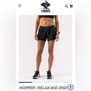 Rabbit Running shorts, Hopper mid-rise size small